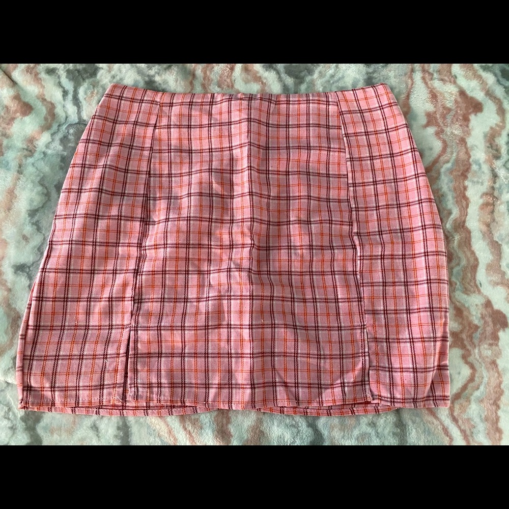 Pink mini skirt